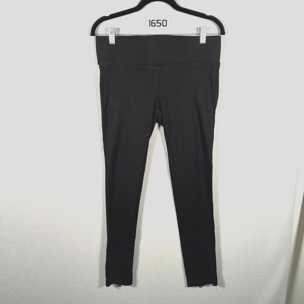 Y2K‎ 2b Bebe Leggings Womens Medium Black Ankle Zip Elastic Waist Skinny Pull On